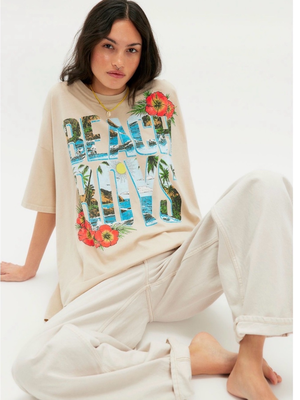 NWT Daydreamer Beach boys Tee with Wouldn’t It Be Nice Oat Graphic one size